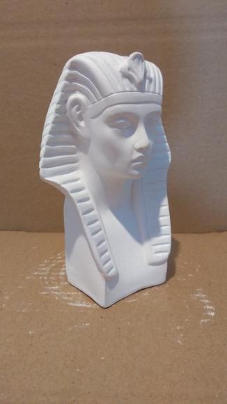 Escultura Busto do Faraó Imagem em Gesso Cru para Pintar
