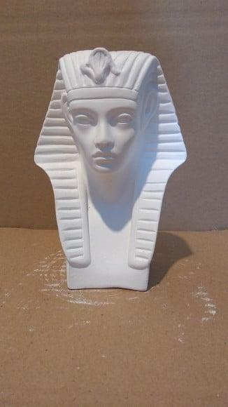 Escultura Busto do Faraó Imagem em Gesso Cru para Pintar