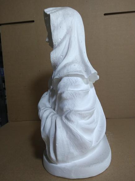 Escultura Busto Sagrado Coração de Maria Imagem Gesso Cru