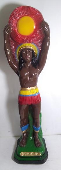 Escultura Caboclo Girassol Imagem Grande com 55cm Altura