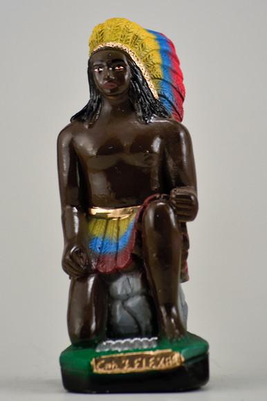 Escultura Caboclo Sete Flechas Imagem 100% em Gesso Puro