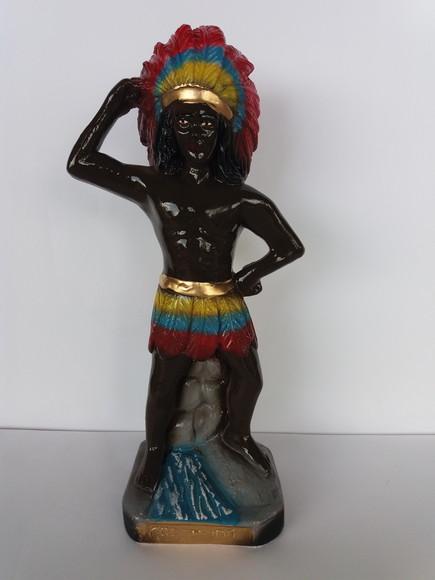 Escultura Caboclo Tupã Imagem 100% em Gesso Natural