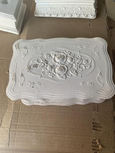 Escultura Caixa Fiorentina Imagem em Gesso Cru para Pintar