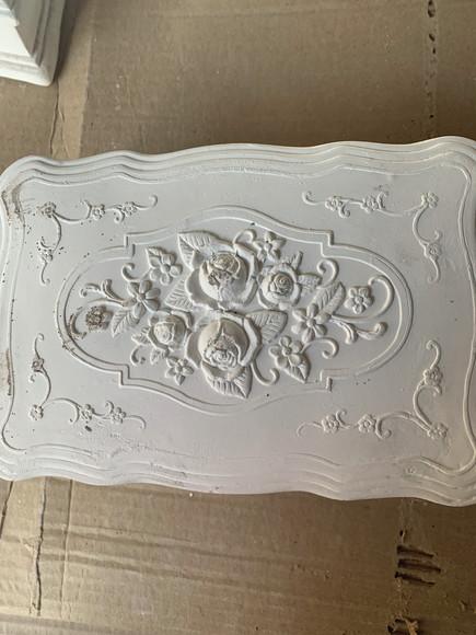 Escultura Caixa Fiorentina Imagem em Gesso Cru para Pintar