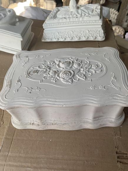 Escultura Caixa Fiorentina Imagem em Gesso Cru para Pintar