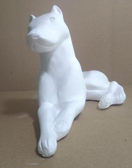 Escultura Cão Dobermann Imagem em Gesso Cru para Pintar
