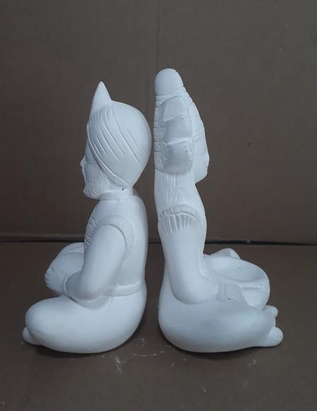 Escultura Casal de Marajá Imagem em Gesso Cru para Pintar