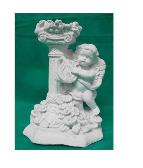 Escultura Castiçal do Bosque Arpa em Gesso Cru p/ Pintar