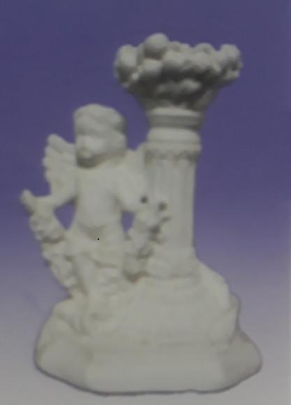 Escultura Castiçal Bosque de Flores em Gesso Cru para Pintar
