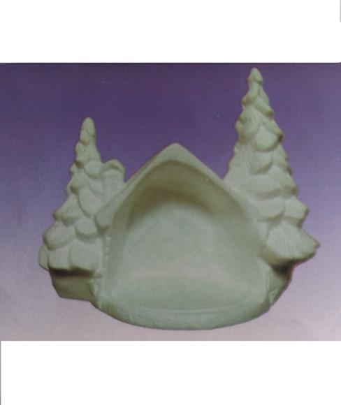 Escultura Chalé Pinheiro Imagem em Gesso Cru para Pintar