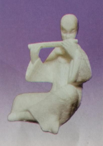 Escultura Chines da Flauta em Gesso Cru para Pintar