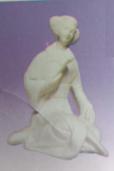 Escultura Chinesa Leque Imagem em Gesso Cru para Pintar