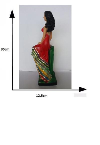 Escultura Cigana Sete Saias Sentada Imagem Gesso 100% Puro