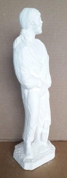 Escultura Cigano com Violino no Pé em Gesso Cru