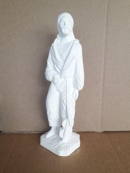 Escultura Cigano com Violino no Pé em Gesso Cru