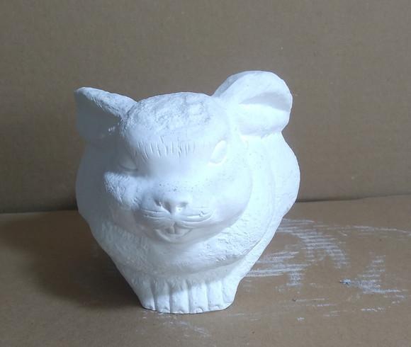 Escultura Coelho Coco Imagem em Gesso Cru para Pintar