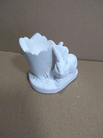 Escultura Coelho com Casca de Ovo para Pintar