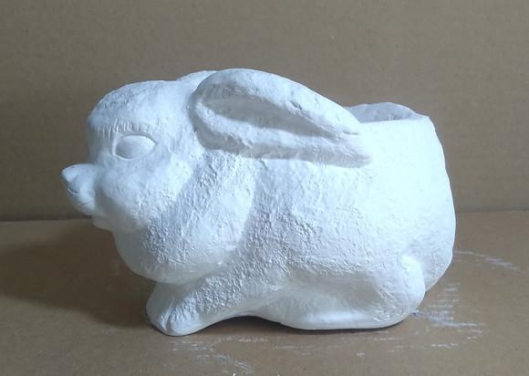 Escultura Coelho Coco Imagem em Gesso Cru para Pintar