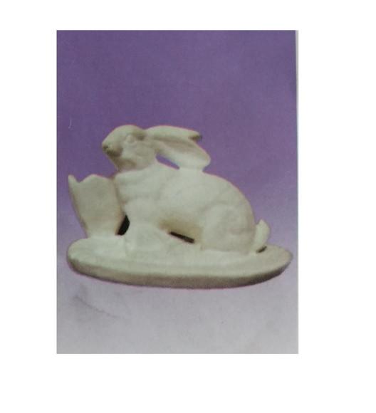 Escultura Coelho Folha Imagem em Gesso Cru para Pintar