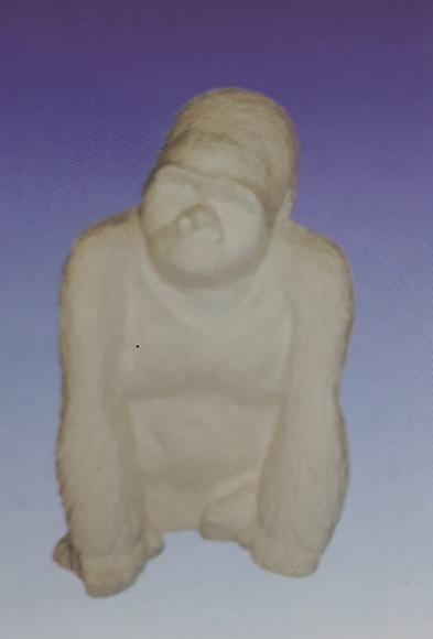 Escultura Cofre de Macaco em Gesso Cru para Pintar