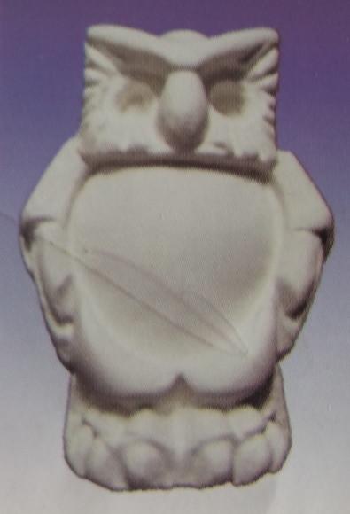 Escultura Coruja Riscada Imagem em Gesso Cru para Pintar