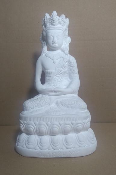 Escultura Deusa Lakshmy Imagem Lakshimi Gesso Cru P/pintar