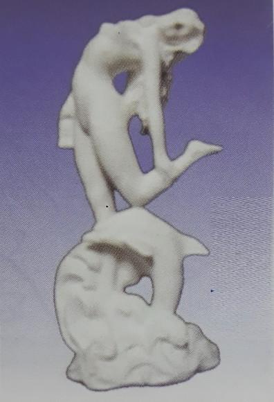 Escultura Deusa dos Golfinhos Imagem em Gesso Cru