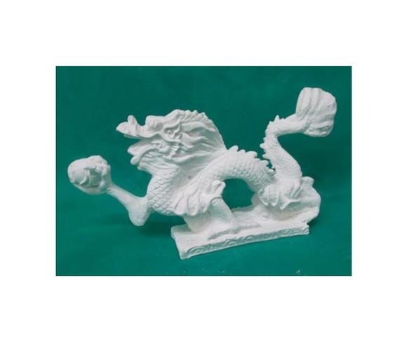 Escultura Dragão Bola Médio em Gesso Cru para Pintar