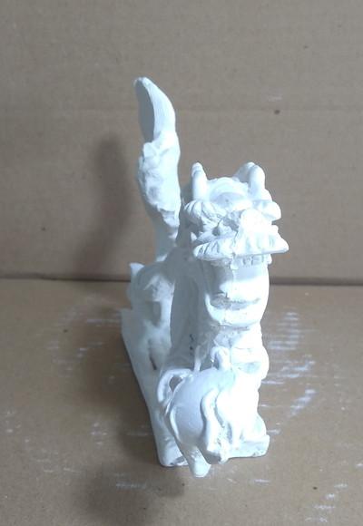 Escultura Dragão Bola Médio em Gesso Cru para Pintar