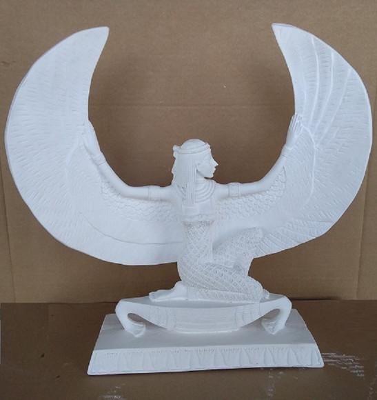 Escultura Egípcia Ísis Imagem em Gesso Cru para Pintar