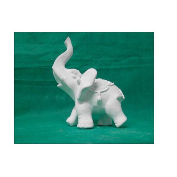 Escultura Elefante Indiano Tromba Alta em Gesso para Pintar