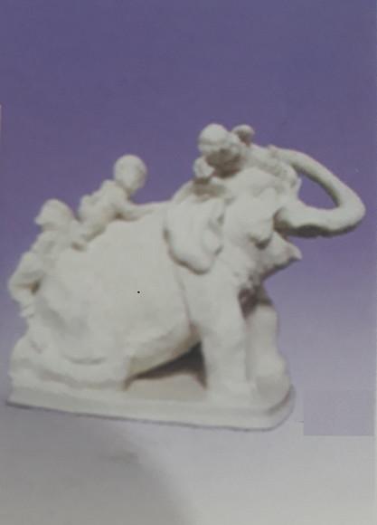 Escultura Elefante de Circo Imagem em Gesso Cru para Pintar