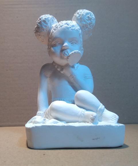 Escultura Ere Menina Imagem Menina Africana Ere