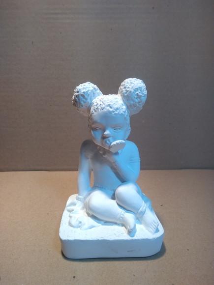 Escultura Ere Menina Imagem Menina Africana Ere