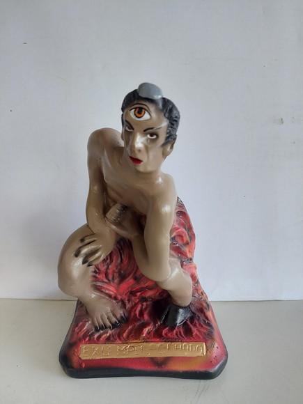 Escultura Exu Mal Olhado Imagem 100% em Gesso Natural
