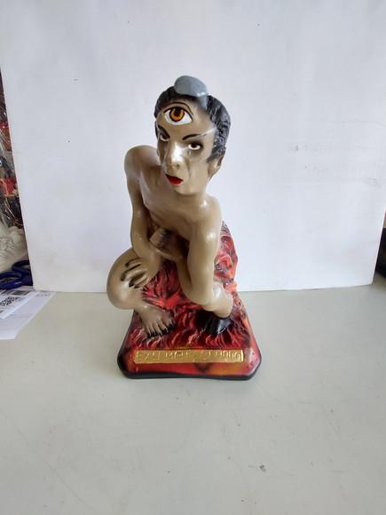 Escultura Exu Mal Olhado Imagem 100% em Gesso Natural