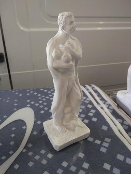 Escultura Exu Sete Cocos Imagem Baiano 7 Cocos Gesso Cru