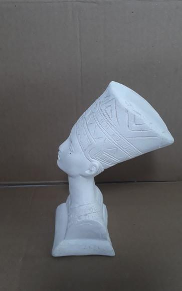 Escultura Faraó Nefrettit Imagem em Gesso Cru para Pintar