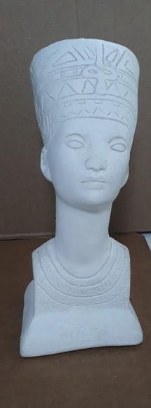Escultura Faraó Nefrettit Imagem em Gesso Cru para Pintar