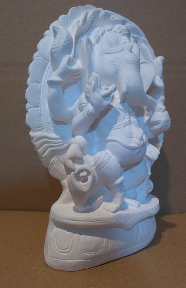 Escultura Ganesha Da Cobra Em Gesso Cru Ganes Ha