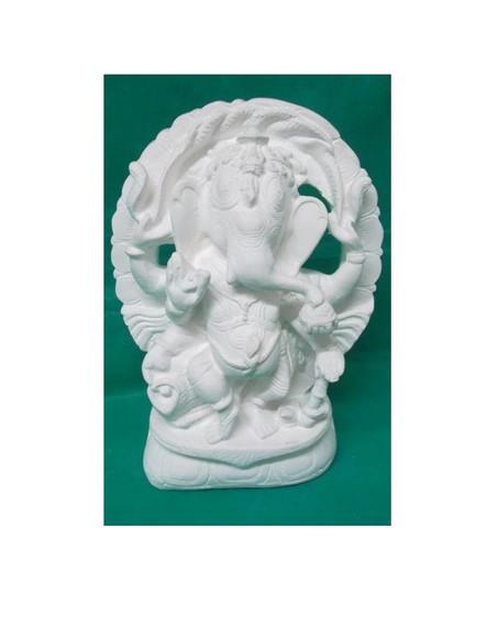 Escultura Ganesha Da Cobra Em Gesso Cru Ganes Ha