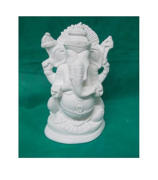 Escultura Ganesha Fortuna em Gesso Cru para Pintar