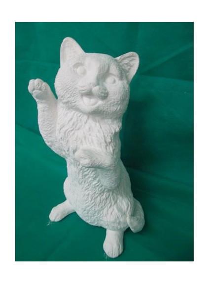 Escultura Gato da Sorte em Gesso Cru para Pintar
