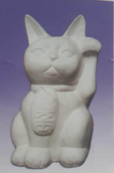 Escultura Gato Chines Imagem em Gesso Cru para Pintar