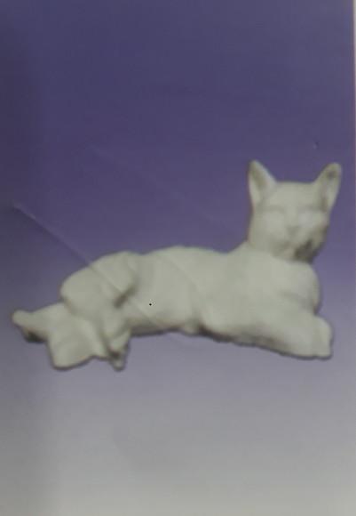 Escultura Gato Felicio Imagem em Gesso Cru para Pintar
