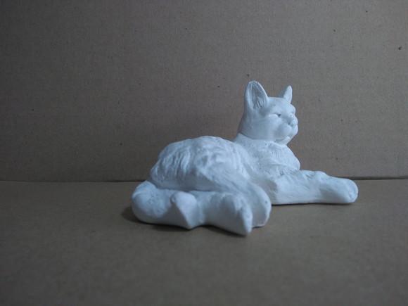 Escultura Gato Felicio Imagem em Gesso Cru para Pintar