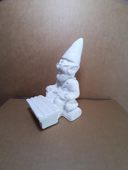 Escultura Gnomo Doutor em Gesso Cru para Pintar