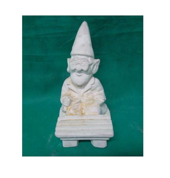 Escultura Gnomo Doutor em Gesso Cru para Pintar