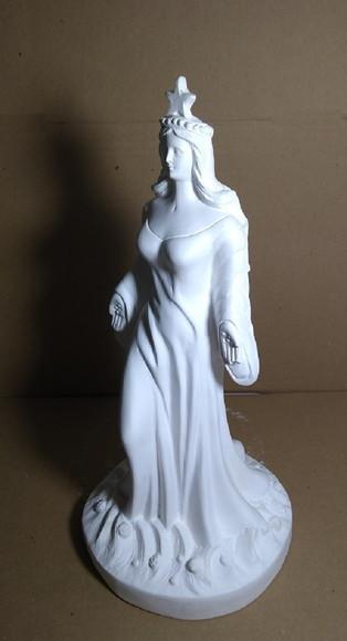 Escultura Iemanjá Imagem Yemanja Estrela em Gesso Cru 34cm