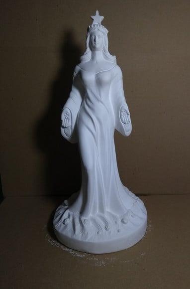 Escultura Iemanjá Imagem Yemanja Estrela em Gesso Cru 34cm